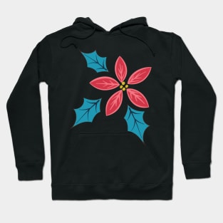 Poinsettia Holly Splash Hoodie